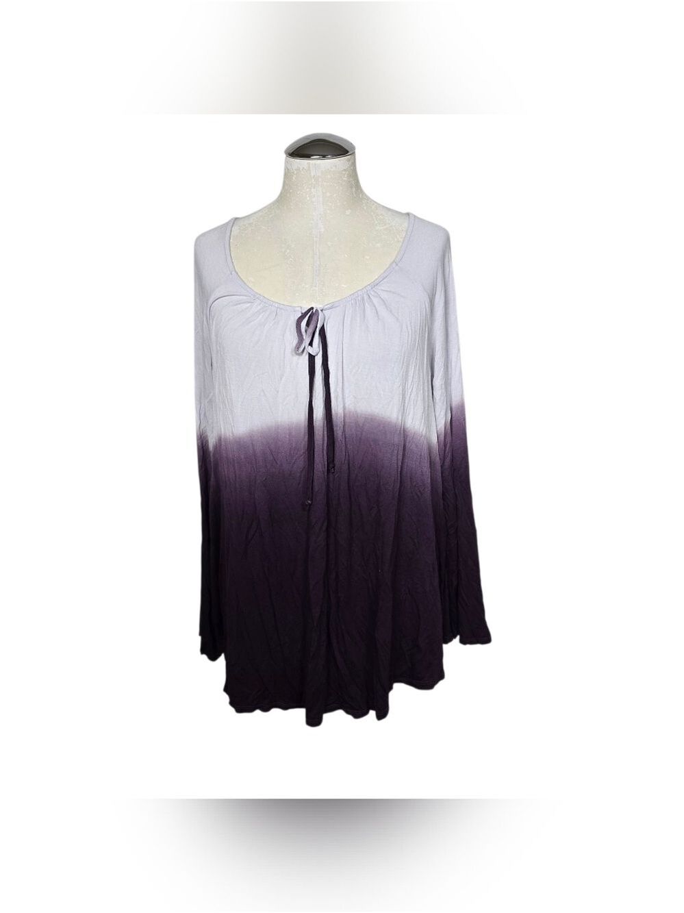 Sonoma Ombre Shirt Long Sleeves L White Purple